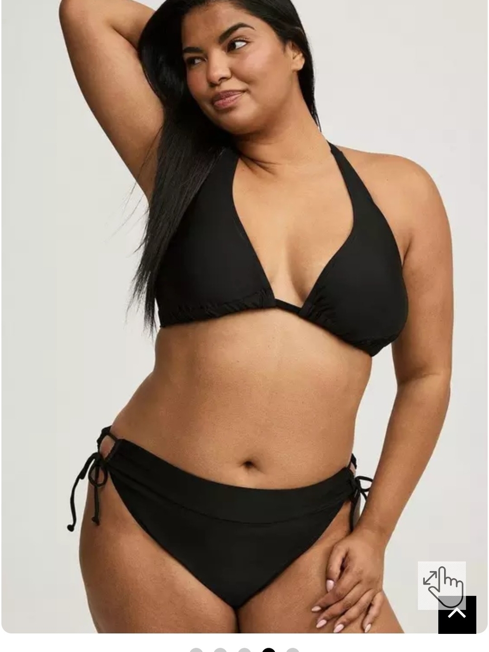NWOT Torrid Black Halter Triangle Bikini with Side-Tie Bottoms